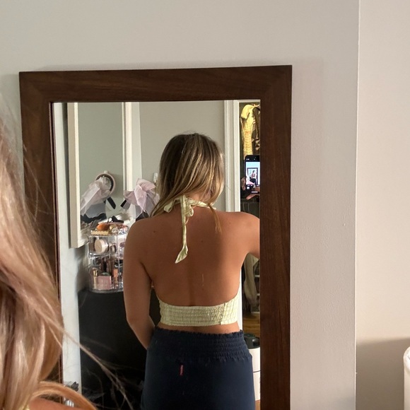 Cutie halter top green and yellow plaid size M fits like S - Picture 2 of 2